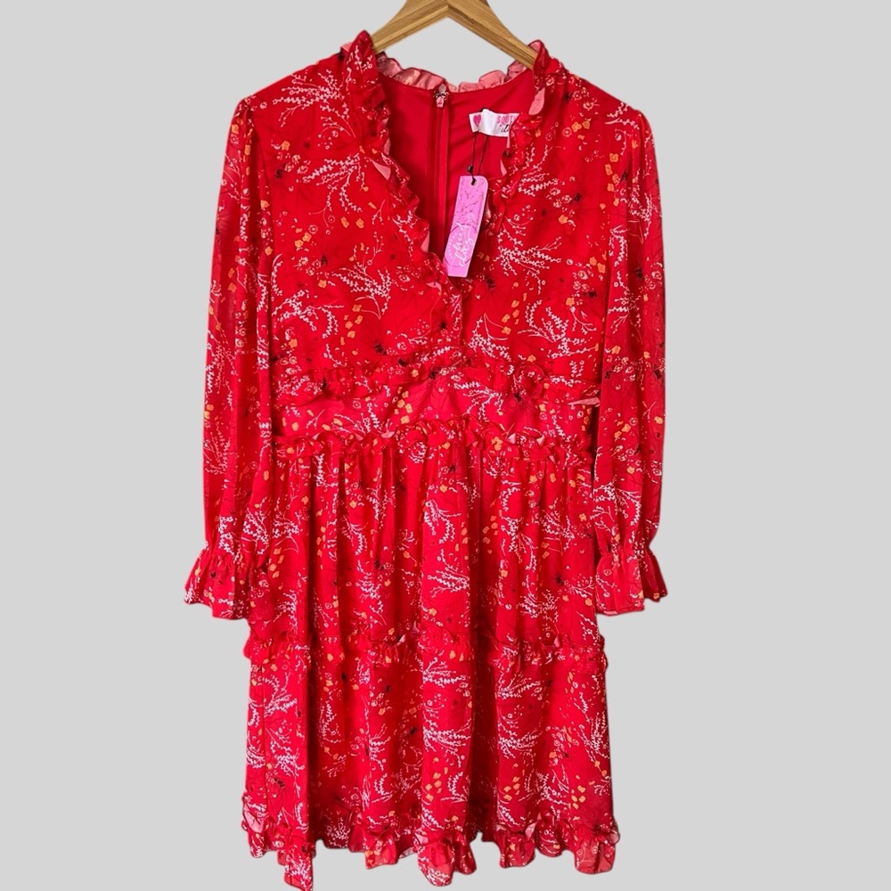 NWT Southern Fried Chicken Red Floral Dress.